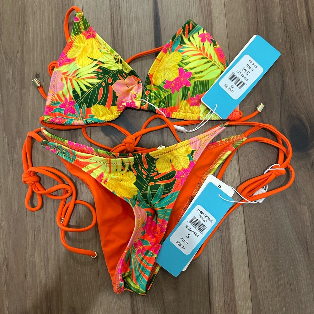 Beach Bunny Tropical Floral Bikini - Orange and Yellow - Picture 2 of 2